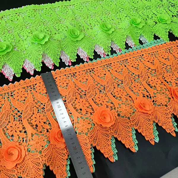 Guipure Polyester Dantel Su Çözünür 3D Dantel Trim