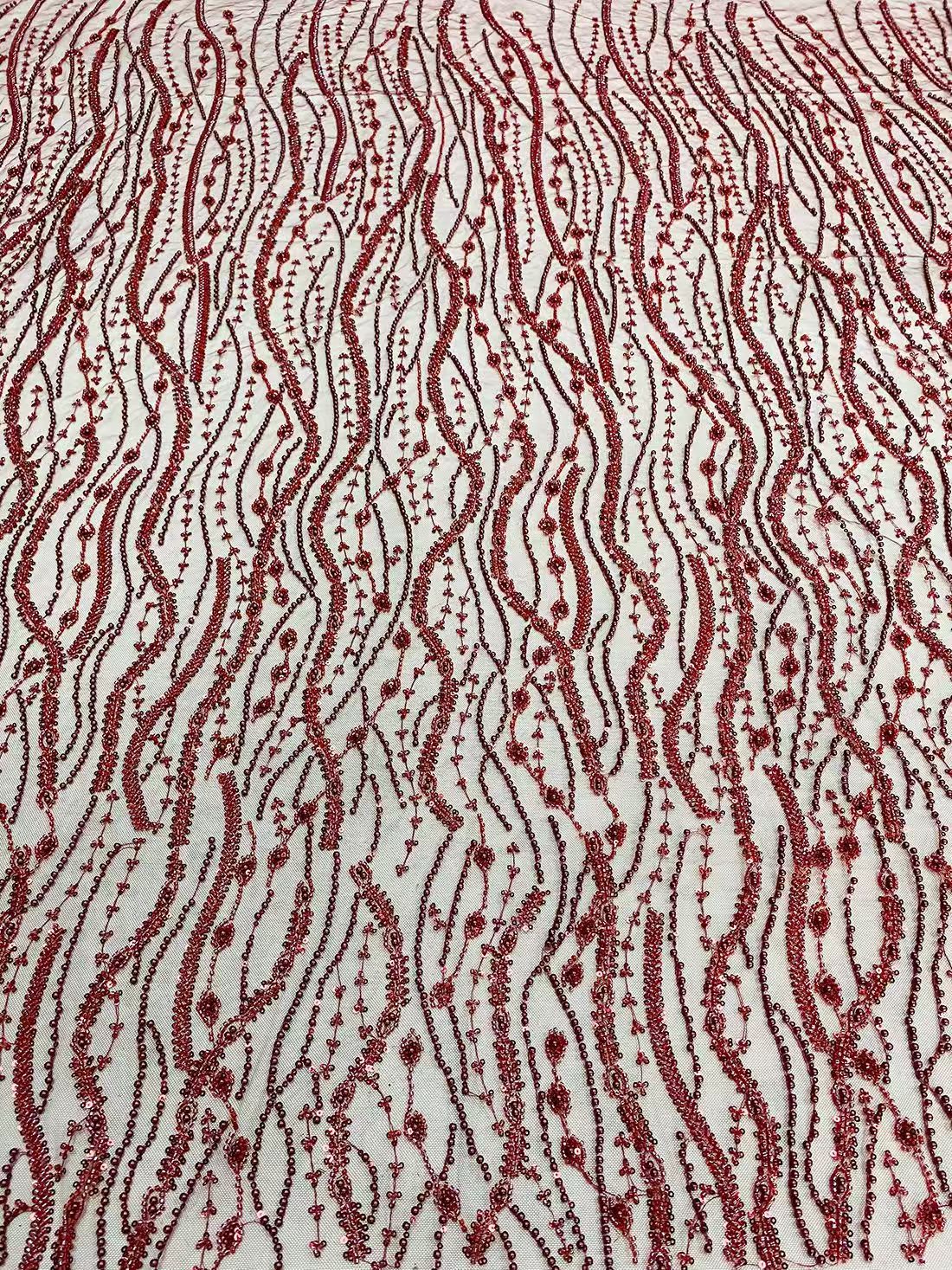 New Mesh Embroidery Bead Tube Embroidery African Fabric Lace