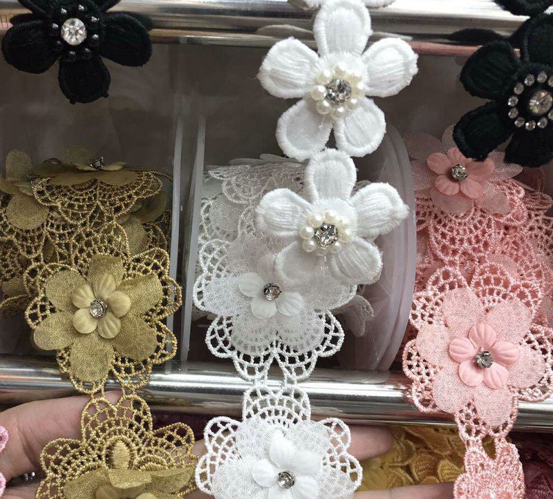 Classic Design Multi Colors Organza Lace Trim Embroidery Organza Lace Wholesale