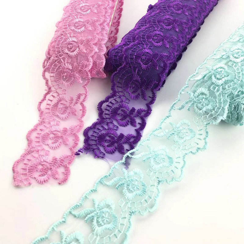 Klasik Tasarım Çok Renkleri Organze Dantel Trim Nakış Organze Dantel Toptan