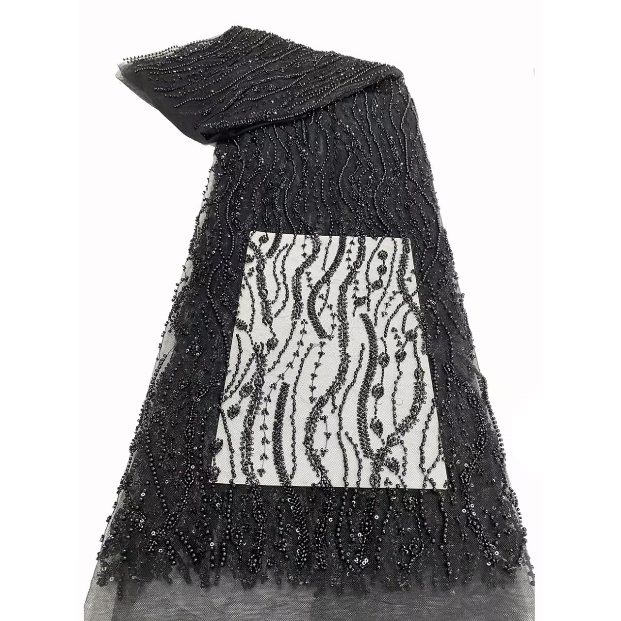 New Mesh Embroidery Bead Tube Embroidery African Fabric Lace