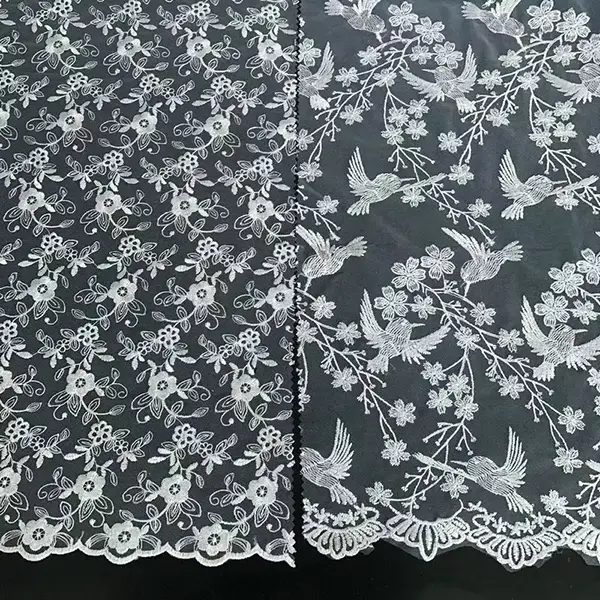 Tül kumaş nakış dantel kumaş